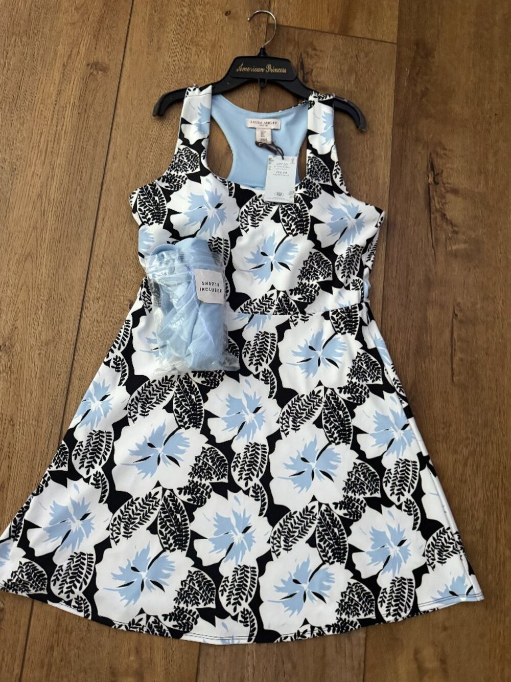 Floral Laura Ashley Golf Tennis Sports Activewear Sun Dress Mini Dress w/ Built